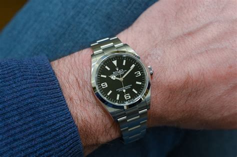 rolex explorer 36 on wrist.